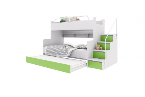 Łóżko piętrowe KIKI3 MAX różne kolory matowe, ZIELONY MAT (2).jpg