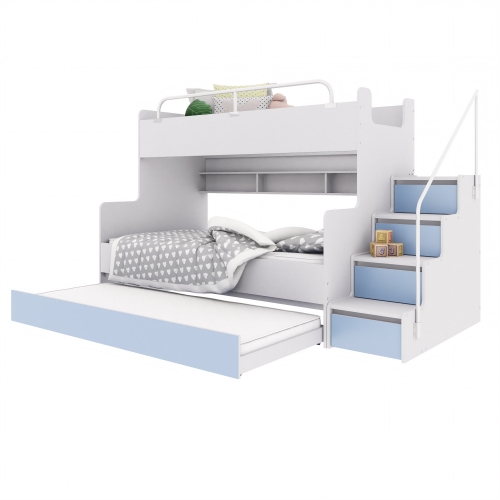 Łóżko piętrowe KIKI3 MAX różne kolory matowe, JASNONIEBIESKI MAT (1).jpg