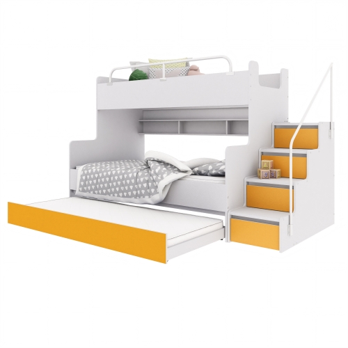 Łóżko piętrowe KIKI3 MAX różne kolory matowe, ŻÓŁTY MAT (1).jpg