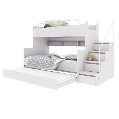 Łóżko piętrowe KIKI3 MAX różne kolory matowe, BIAŁY MAT (2).jpg