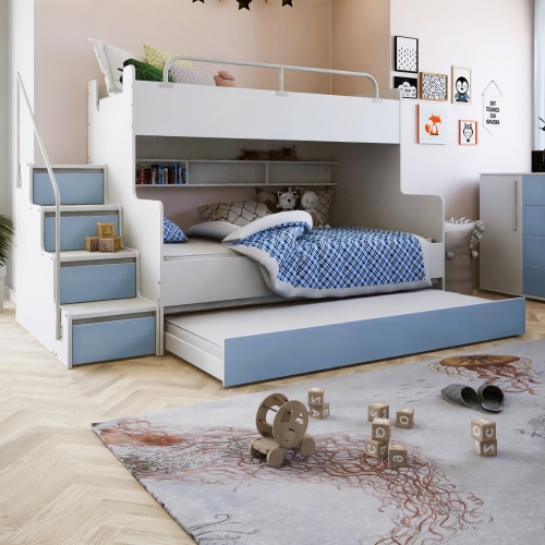 Łóżko piętrowe KIKI3 MAX różne kolory matowe, JASNONIEBIESKI MAT (2).jpg