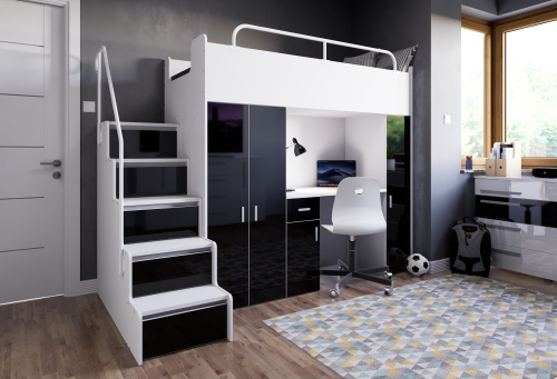 KIKI5 80x190 ze schodkami CZARNY POŁYSK (1).jpg