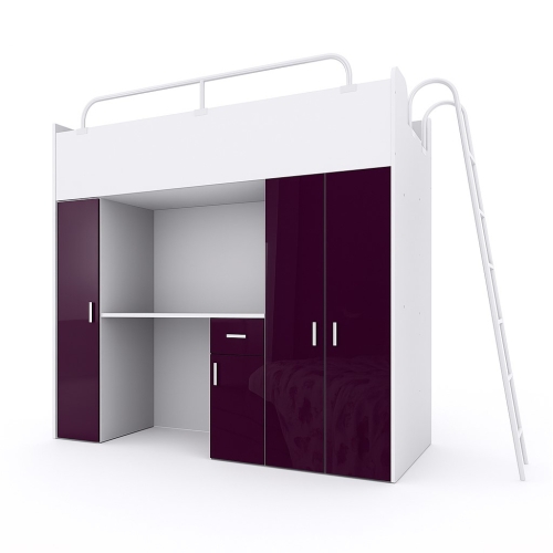 łóżko pietrowe KIKI5 z drabinką 80x190 rózne kolory POŁYSK (3).jpg