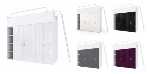 ŁÓŻKO PIĘTROWE KIKI2 Z DRABINKĄ KOLORY POŁYSK2.JPG