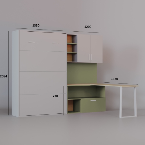 LUMIO FLEXI BED półkotpczan z biurkiem