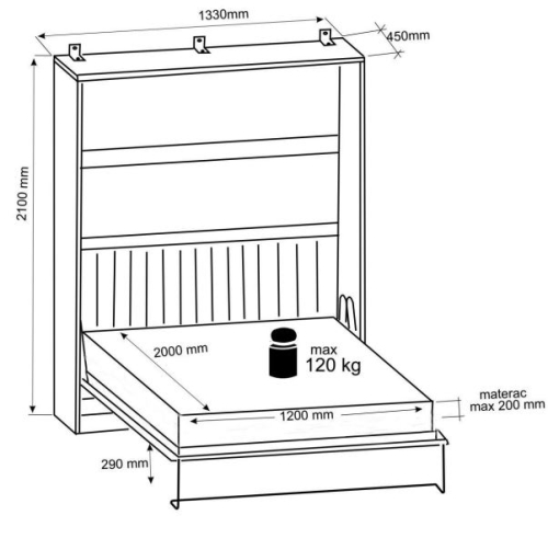 LUMIO FLEXI BED półkotpczan z biurkiem