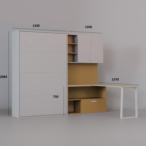 LUMIO FLEXI BED półkotpczan z biurkiem