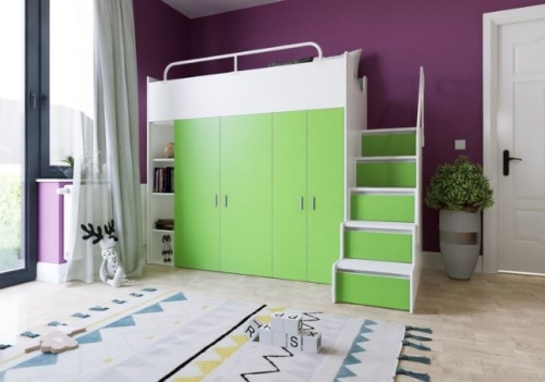 KIKI2 90x200 MAX ze schodkami  limonka mat (3)4.JPG