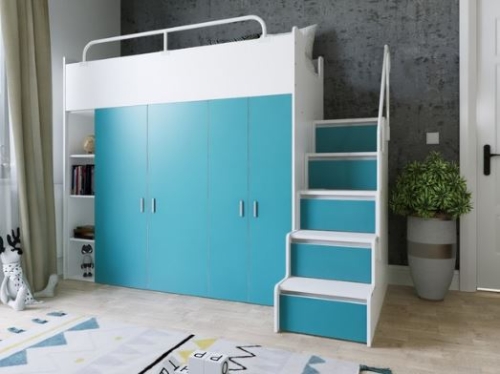 łóżko piętrowe kiki2 max 90x200 cm kolor turkusowy mat (3)1.JPG