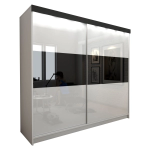 Szafa przesuwna MOON 100 cm - FRONT SZKŁO LACOBEL - do sypialni
